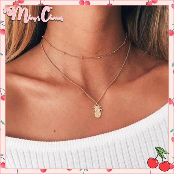 Mary's Cherries Boutique Jewelry - 🍒 SWEET 🍍 Pineapple Choker + Necklace